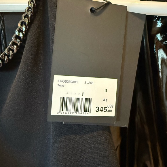 NWT The Kooples T-back crepe dress w/chain detail - FR 4 (US 10) - $345 MSRP - Picture 3 of 5